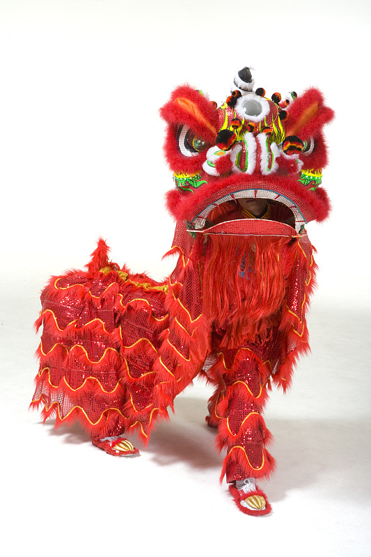 舞红色醒狮图片下载