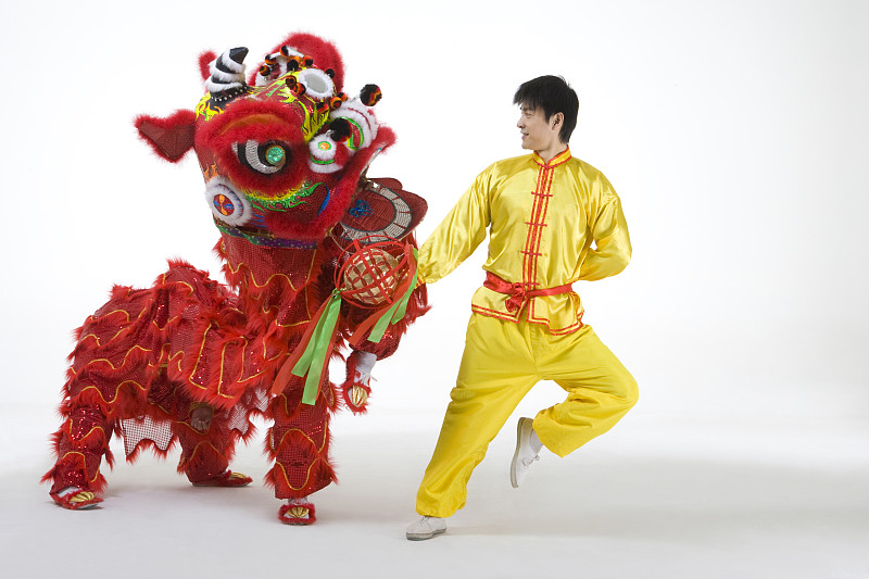 逗红醒狮图片下载