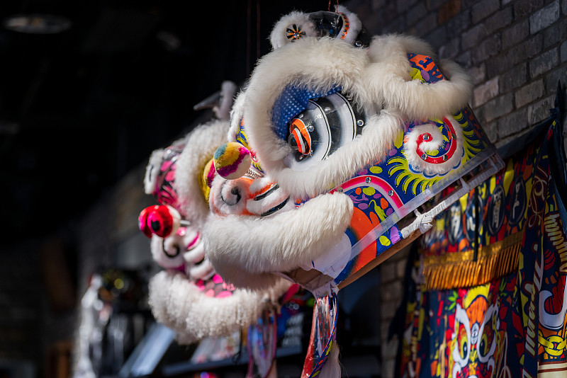 龙狮狮头特写图片下载