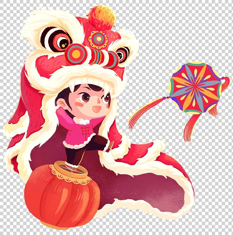 舞狮子踢绣球的小孩图片下载