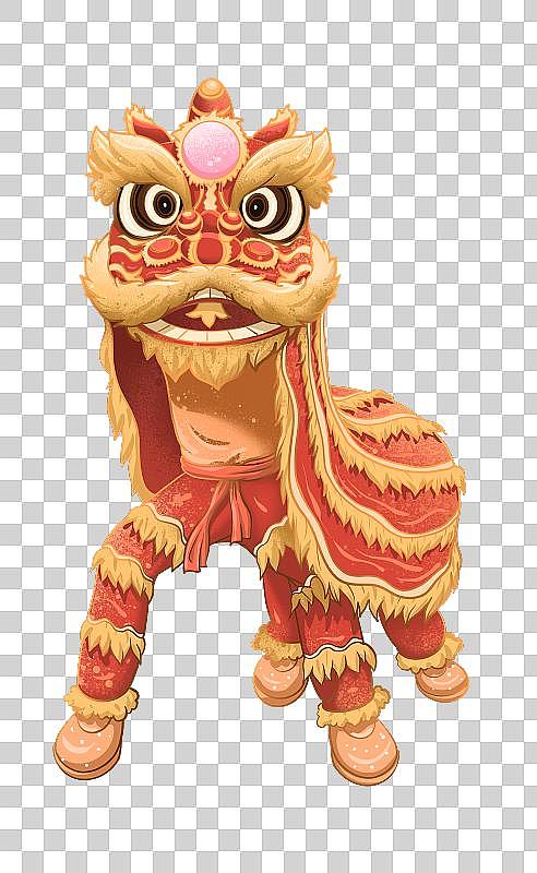 舞狮插画图片下载